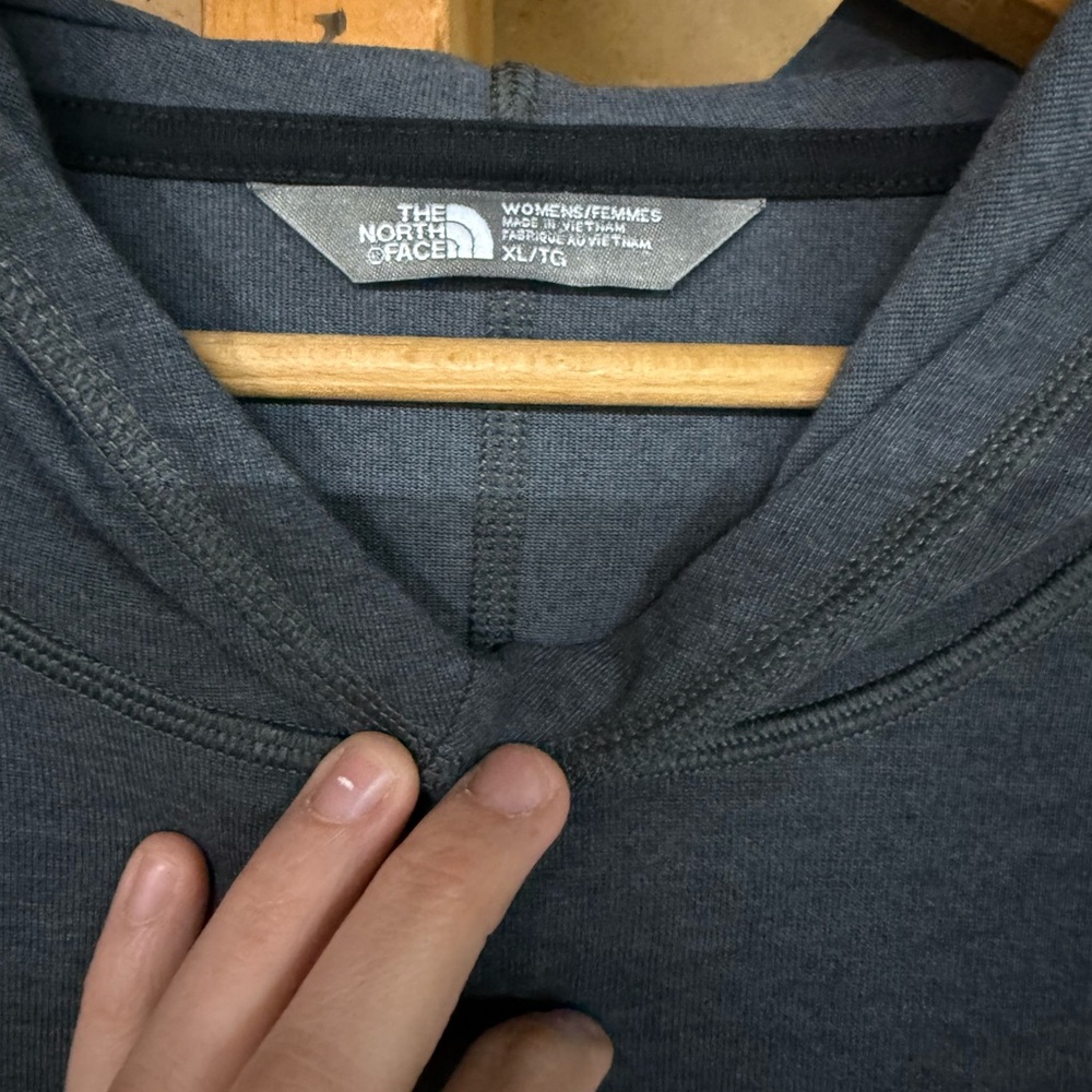 The North Face Grey Hooded Tunic Dress XL Long Sleeve Sweatshirt Pockets Workout - Picture 4 of 6